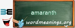 WordMeaning blackboard for amaranth